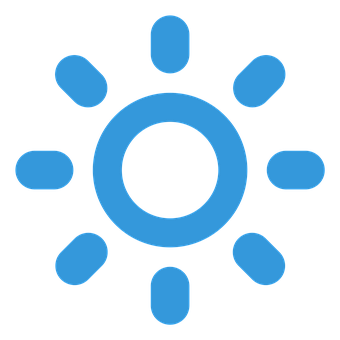 Blue Sun Icon Black Background PNG