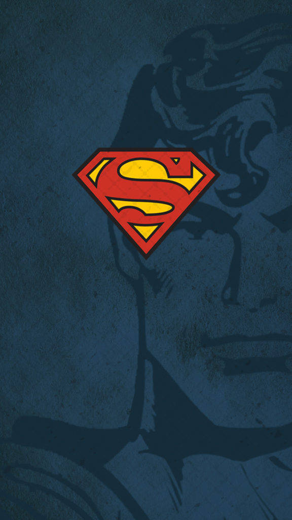 Blå Superman Med Ansigt Iphone X Tapet Wallpaper