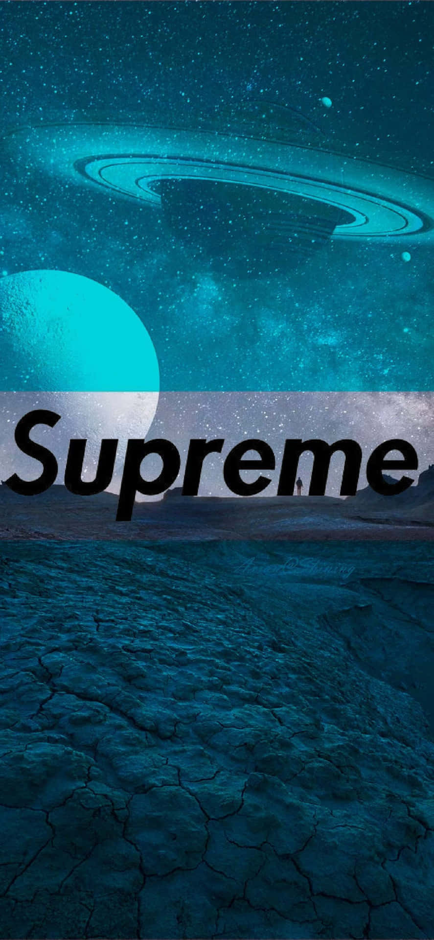Suprême - en planet med en blå himmel og appelsintræer Wallpaper