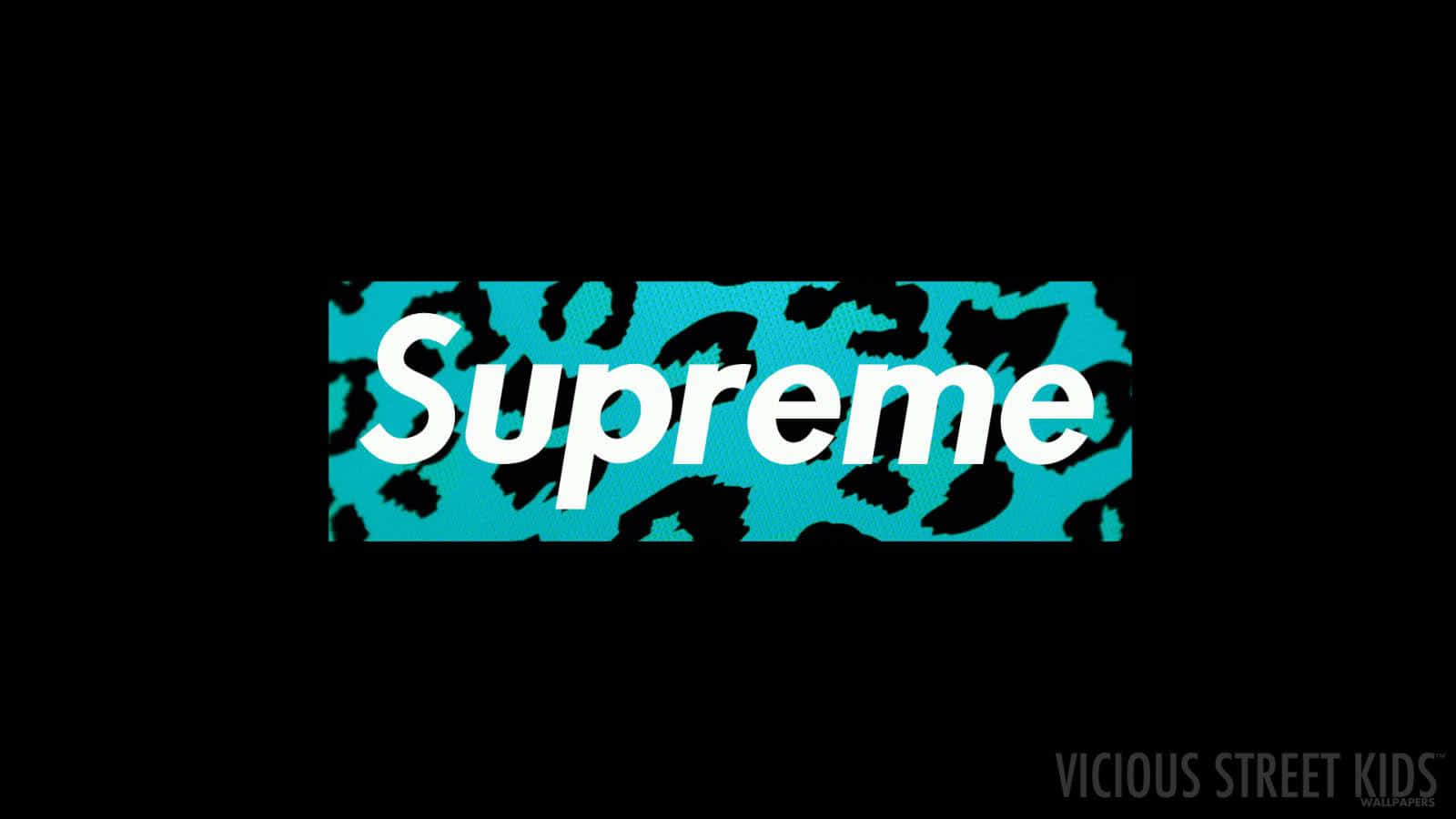 Supreme logo på en sort baggrund Wallpaper