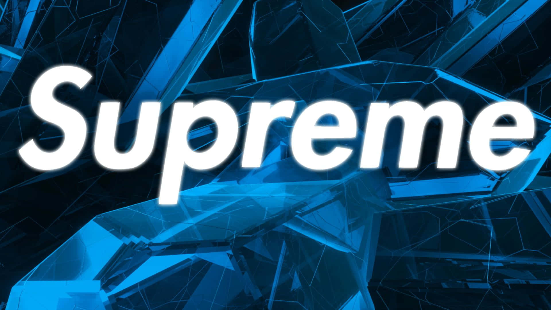 Supreme - A Blue Background With The Word Supreme Wallpaper