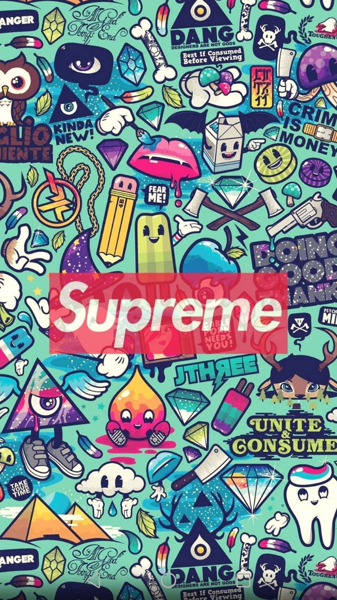 Supreme Logo On A Green Background Wallpaper