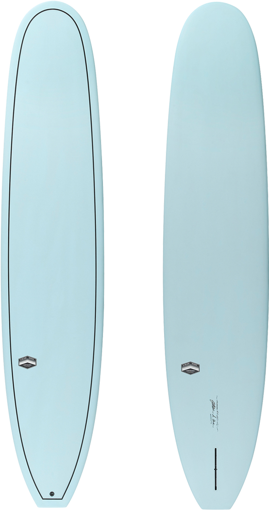 Blue Surfboard Frontand Back View PNG