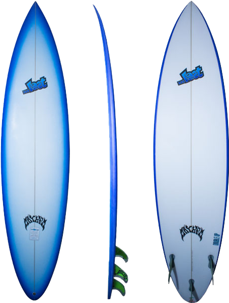 Blue Surfboard Triple View PNG