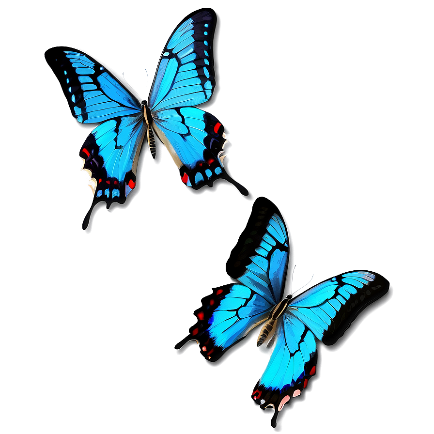 Blue Swallowtail Butterflies Png 06132024 PNG