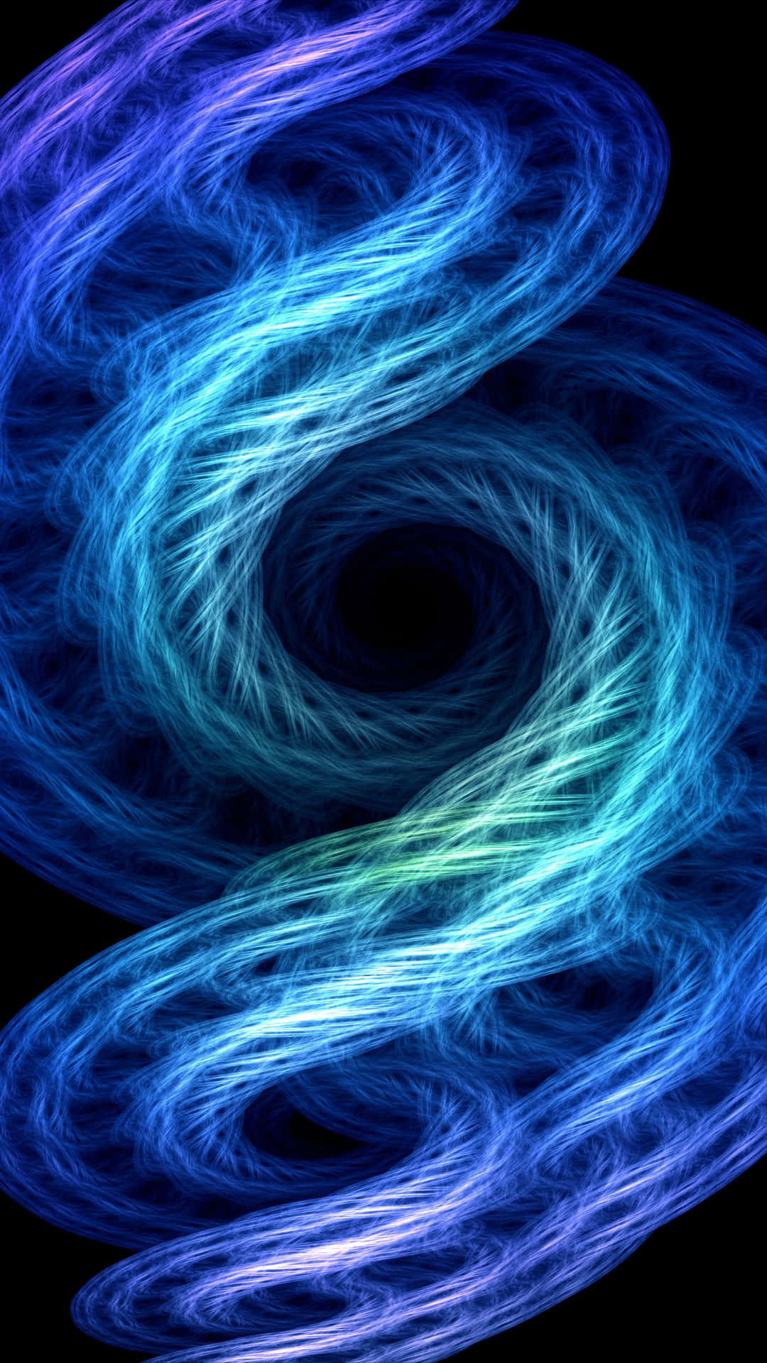 A Blue And Blue Spiral On A Black Background