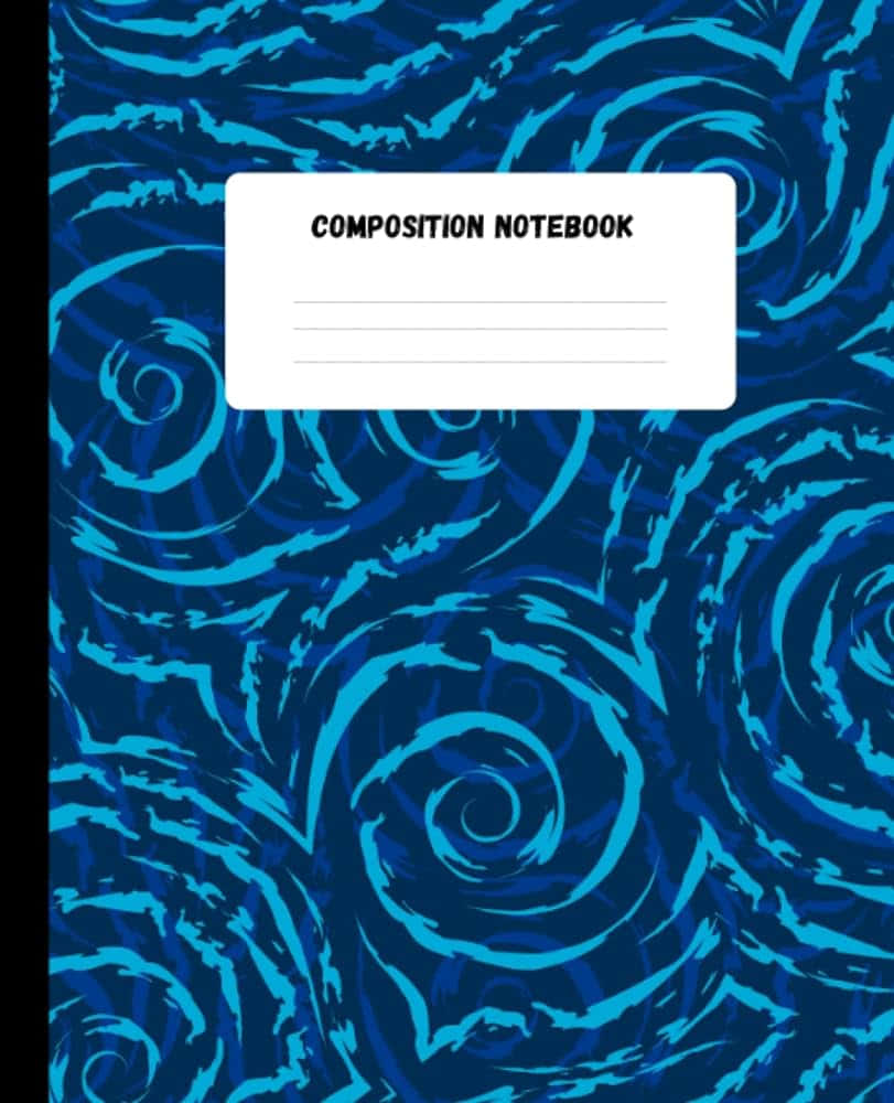 Blue Swirl Composition Notebook Cover Wallpaper