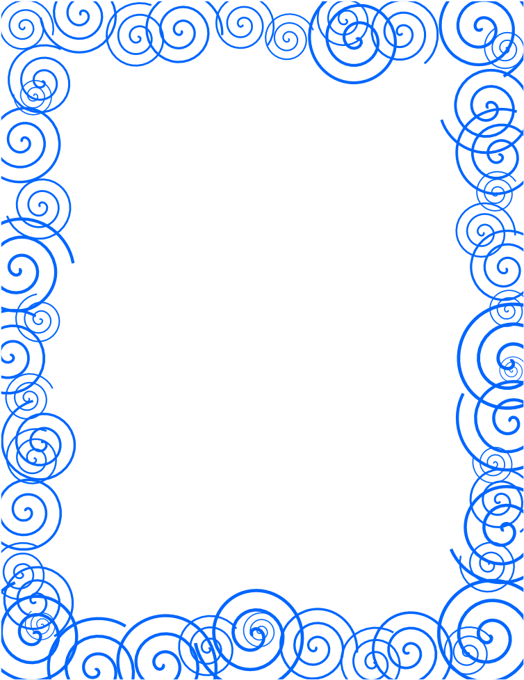 Blue Swirl Decorative Border PNG