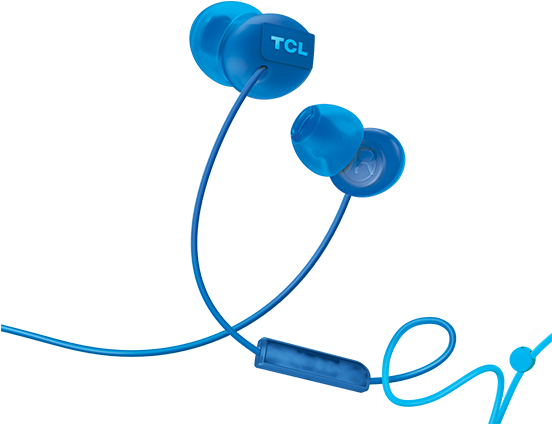 Blue T C L In Ear Headphones PNG
