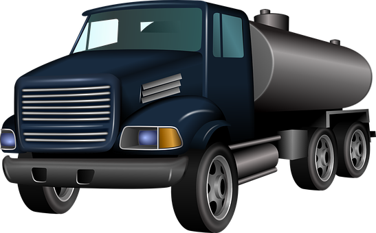 Blue Tanker Truck Illustration PNG