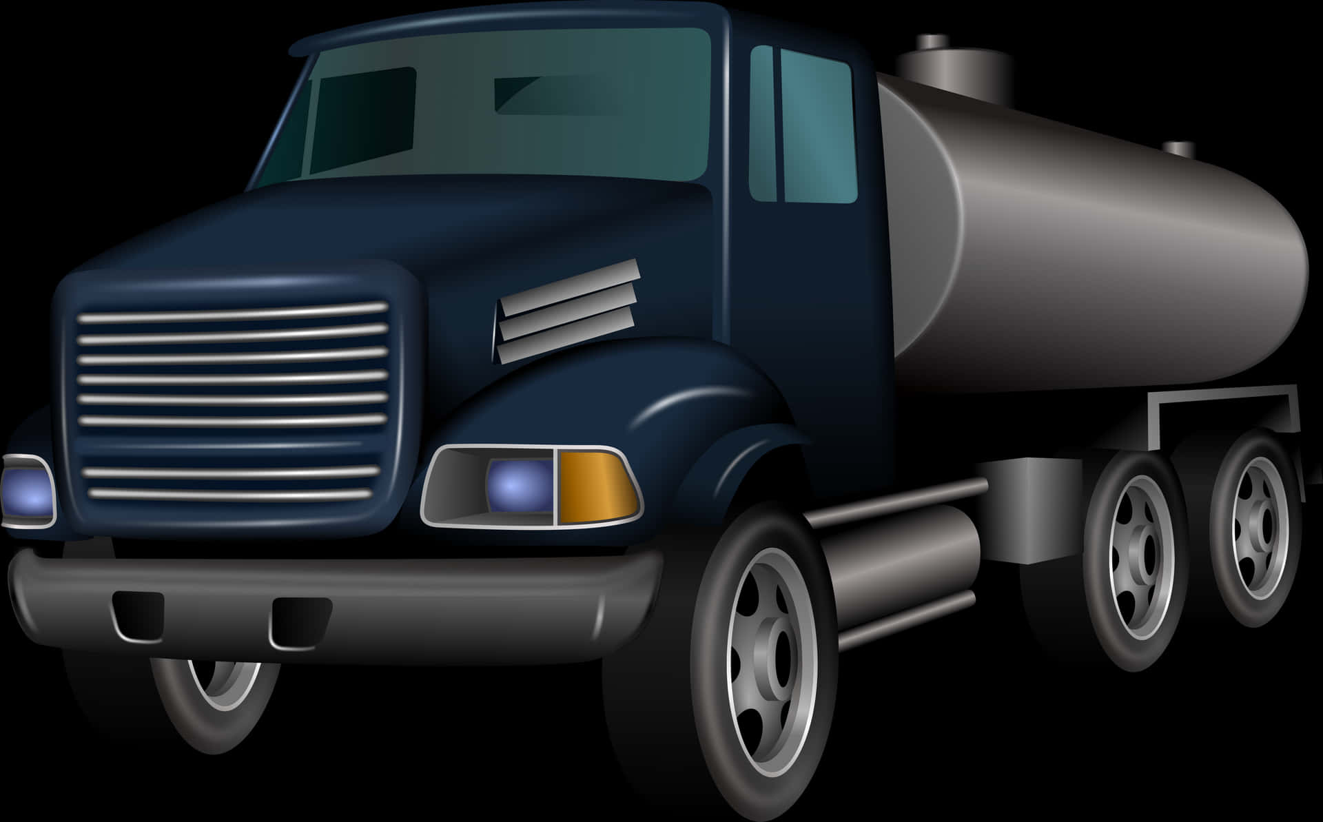 Blue Tanker Truck Illustration PNG