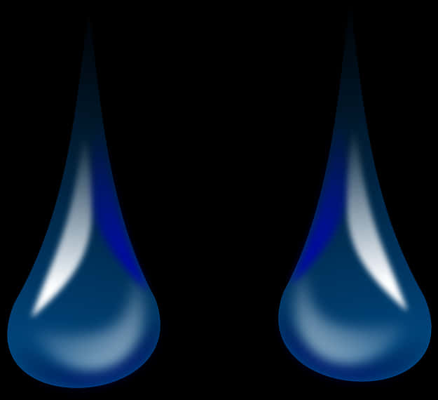 Blue Tear Drops Illustration PNG