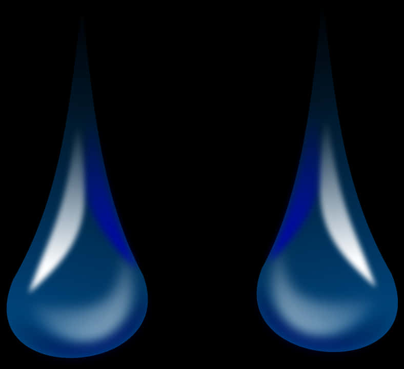 Blue Tear Drops Illustration PNG