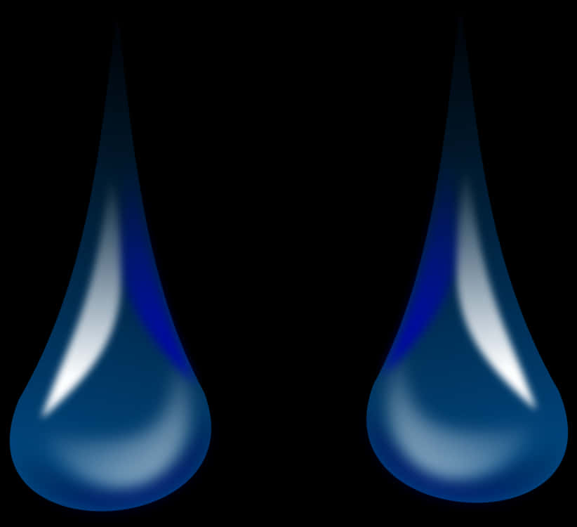 Blue Tear Drops Illustration PNG