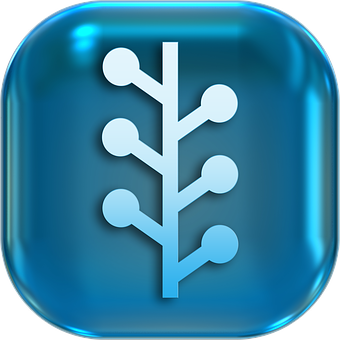 Blue Tech Tree Icon PNG