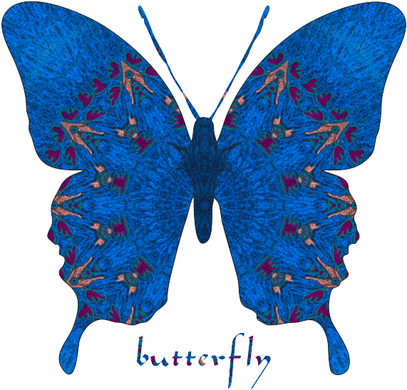 Blue Textured Butterfly Wings PNG
