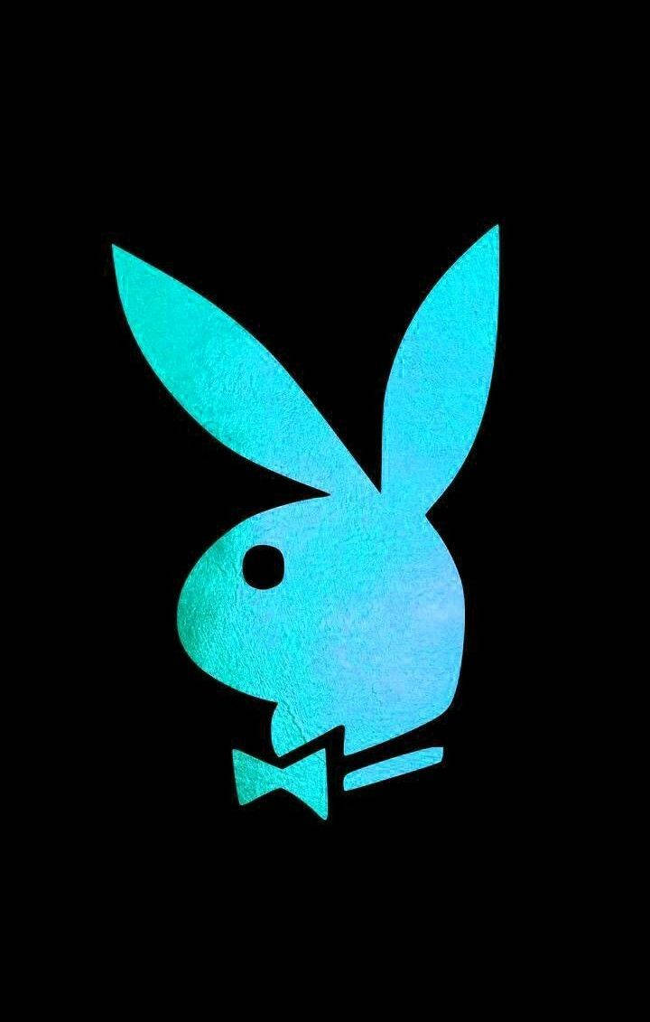Blue Textured Playboy Logo Wallpaper