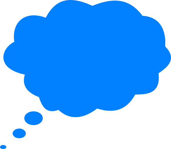 Blue Thinking Bubble Graphic PNG