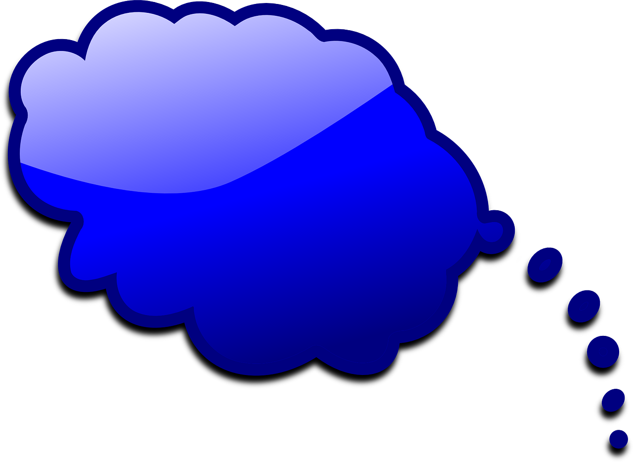 Blue Thought Bubble Graphic PNG