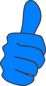 Blue Thumbs Up Graphic PNG