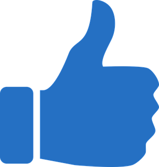 Blue Thumbs Up Icon PNG