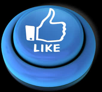 Blue Thumbs Up Like Button PNG