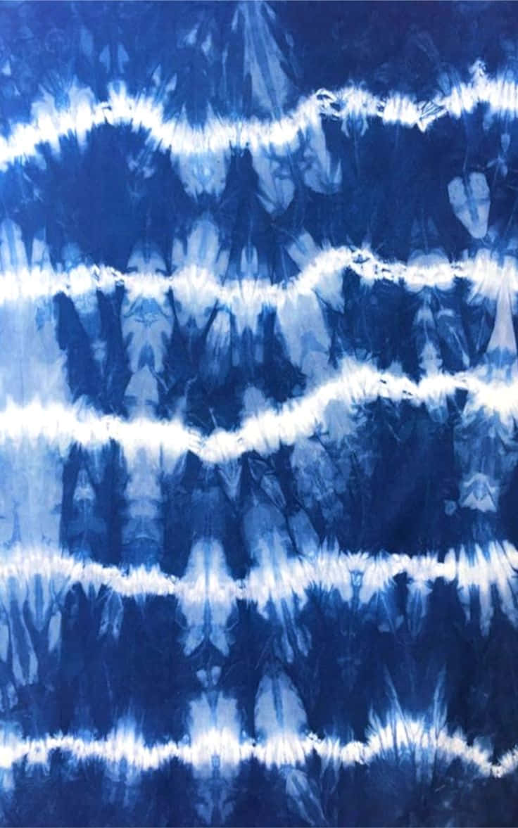 Enblå Och Vit Tie-dyed Tyg Wallpaper