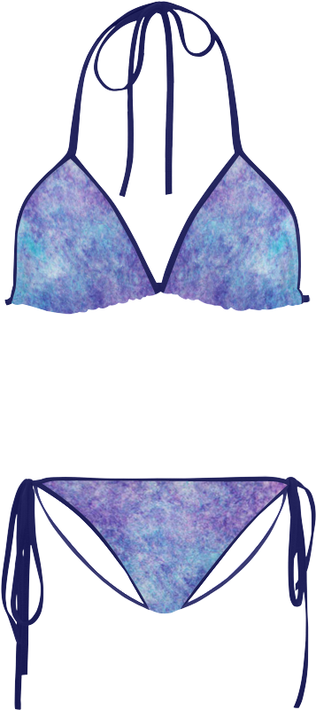 Blue Tie Dye Bikini Set PNG