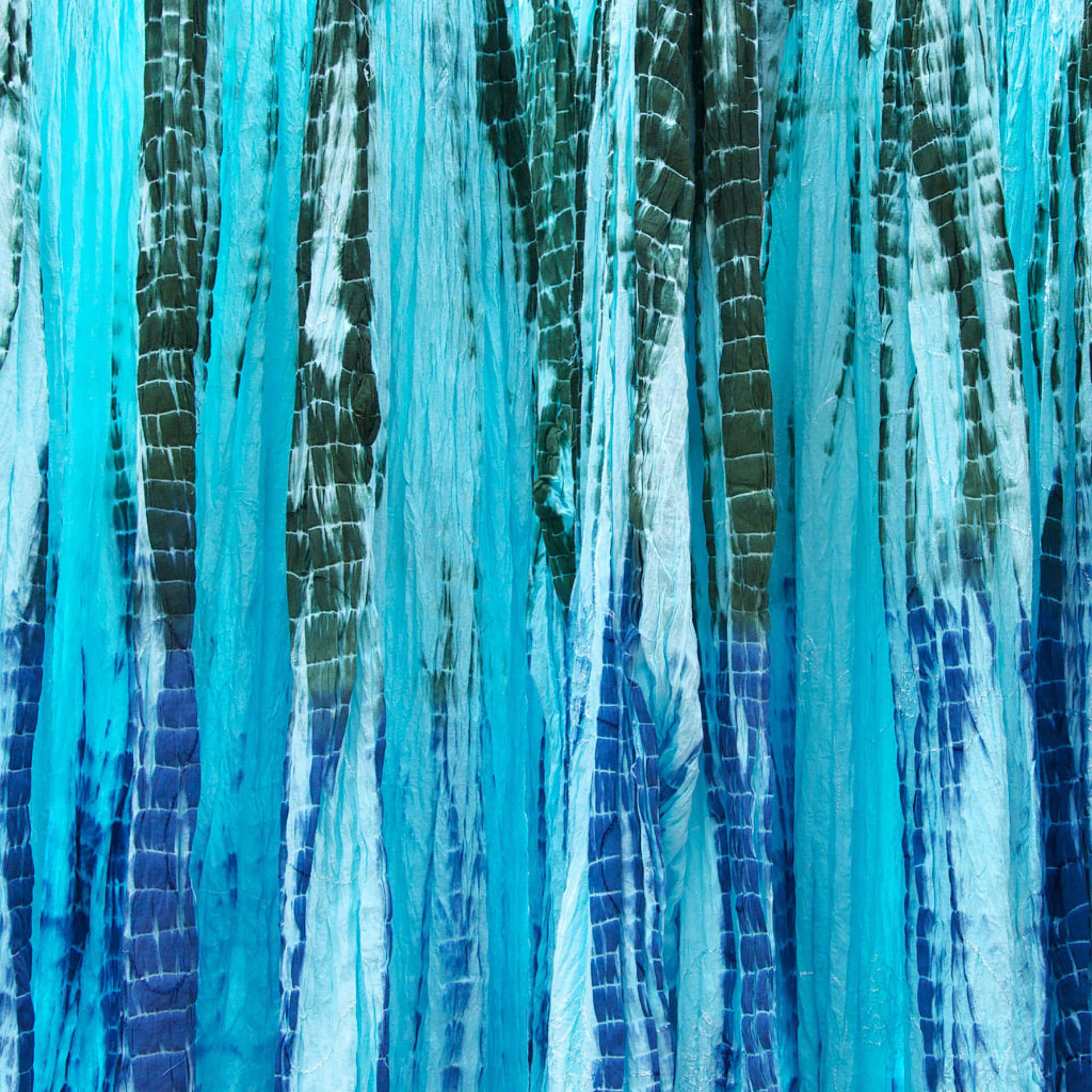 Blue Tie Dye Curtain Wall Wallpaper