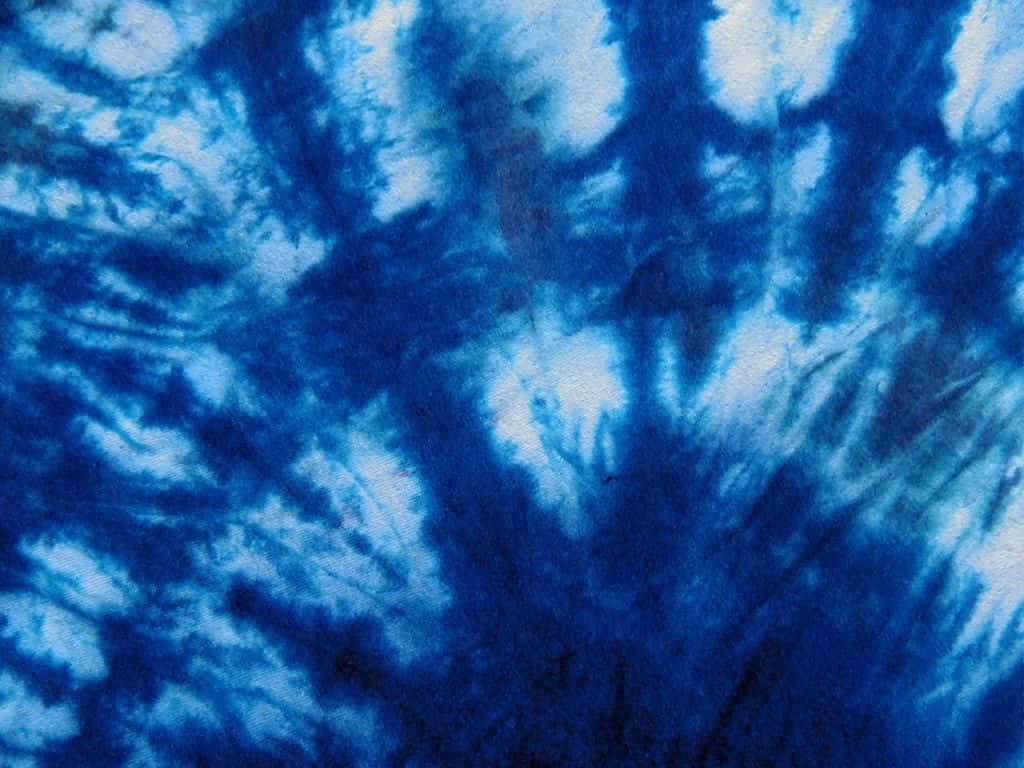 Umaimagem Ampliada De Um Tecido Azul Tie Dye. Papel de Parede