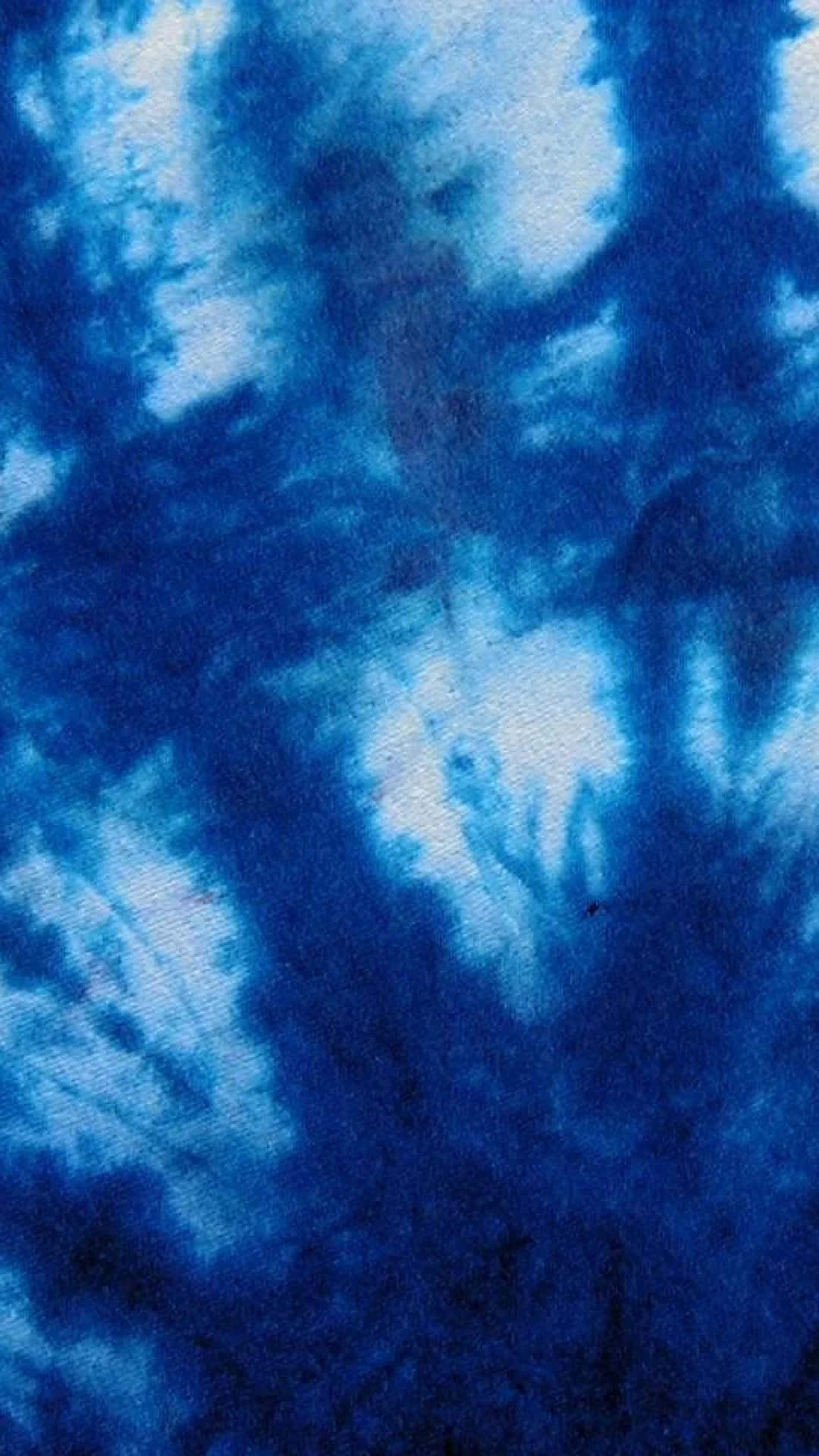 Blue Tie Dye Fabric White Spots Wallpaper