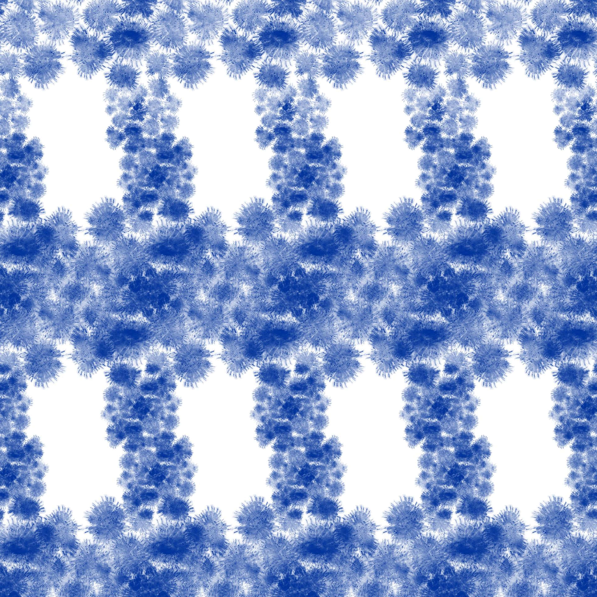 Blue Tie Dye White Pattern Flower Design Wallpaper