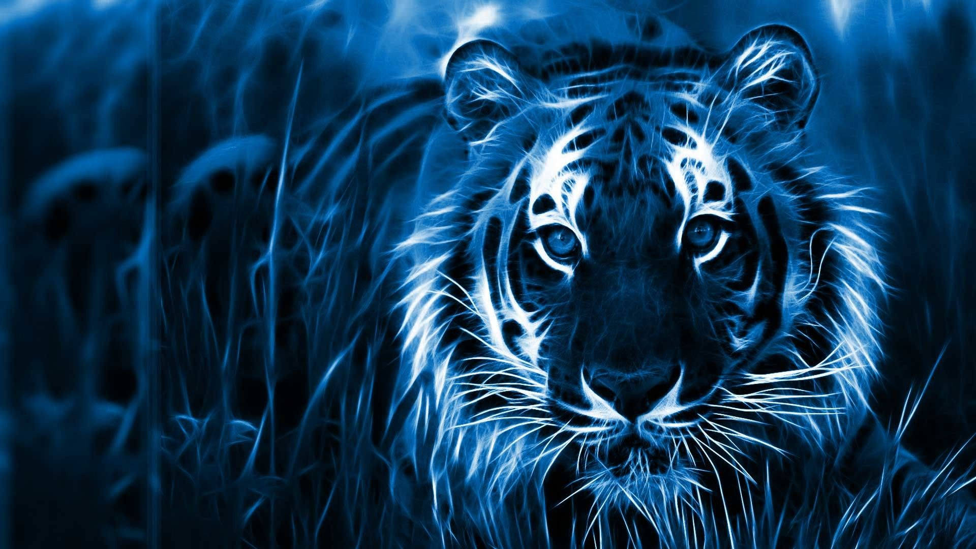 Blue Tiger Laptop Desktop Wallpaper