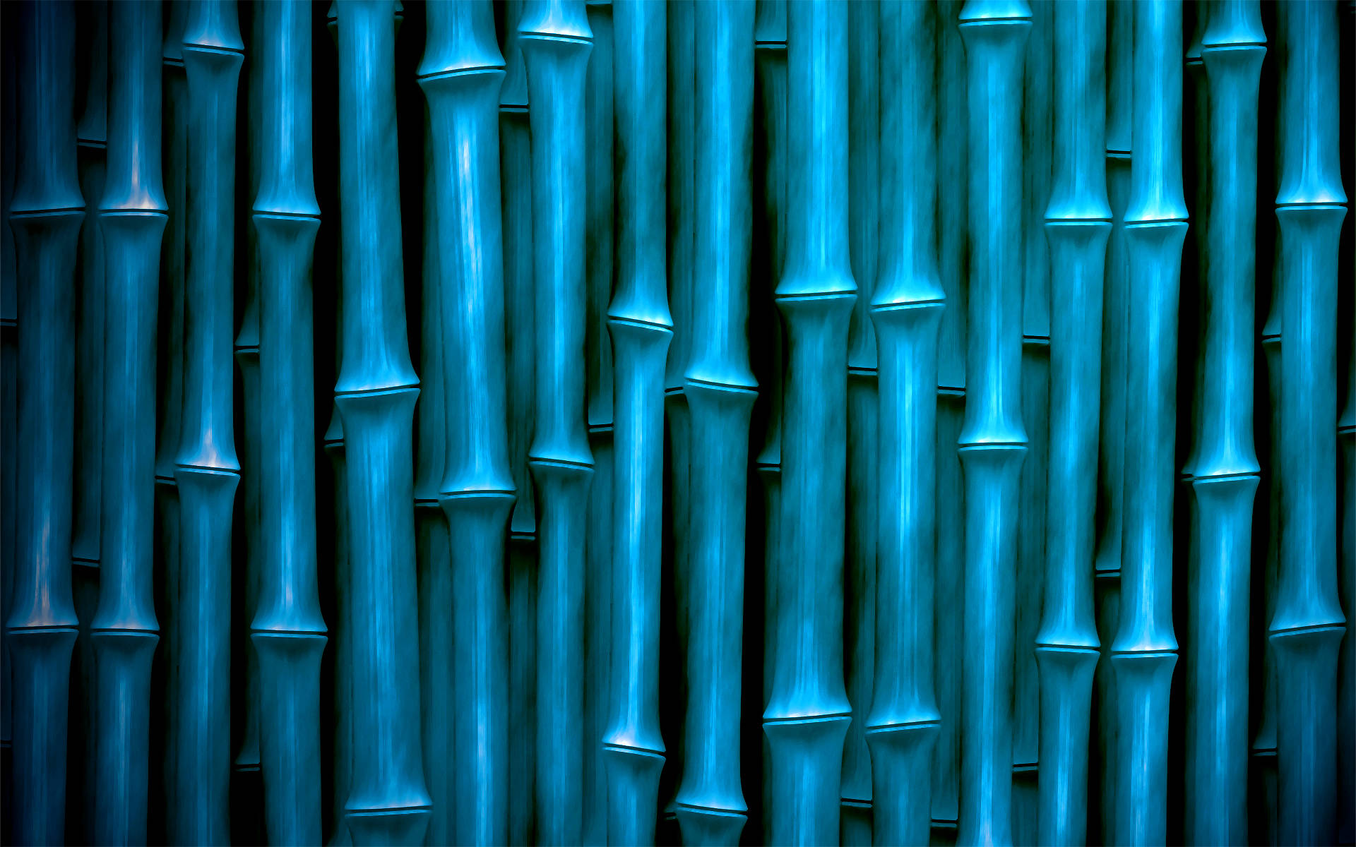 Papelde Parede De Bambu Com Tonalidade Azul Em Alta Definição. Papel de Parede