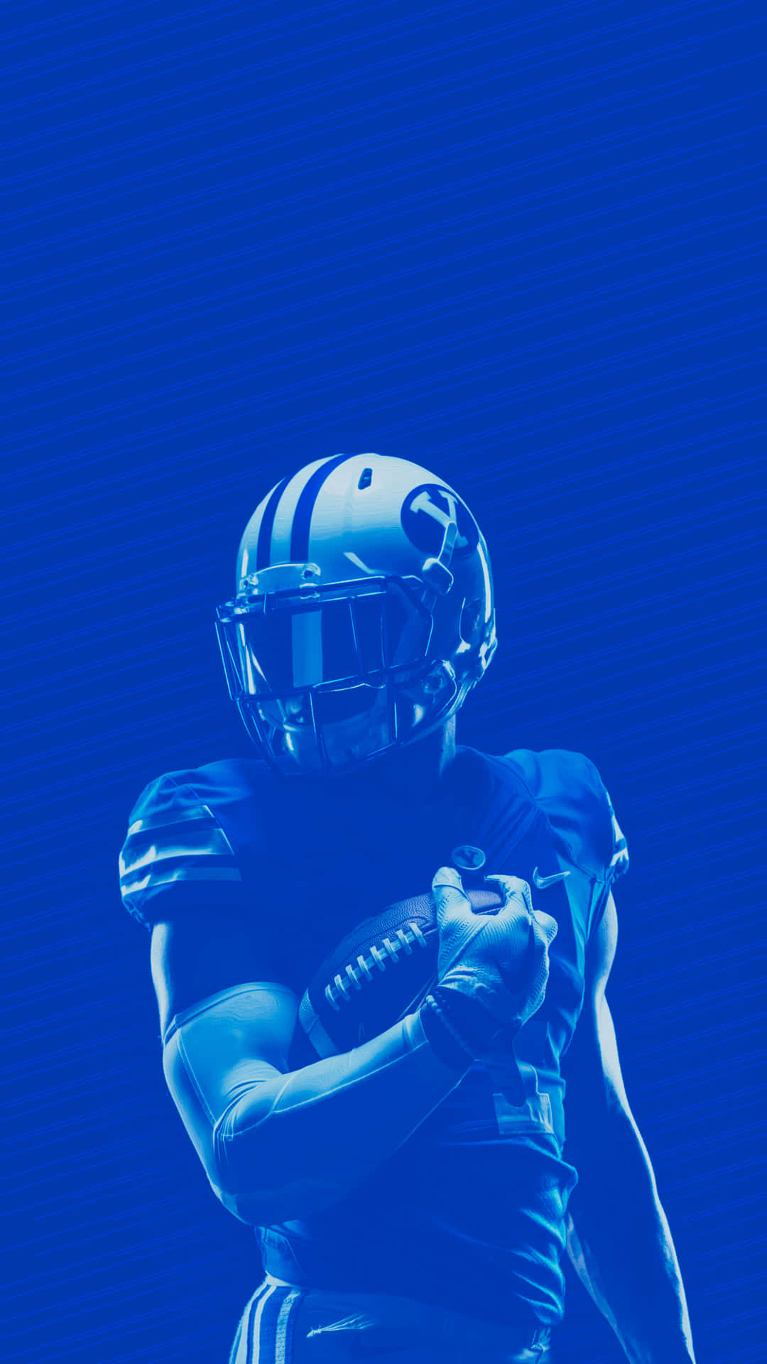 Blue Tinted Football Player Portrait Wallpaper