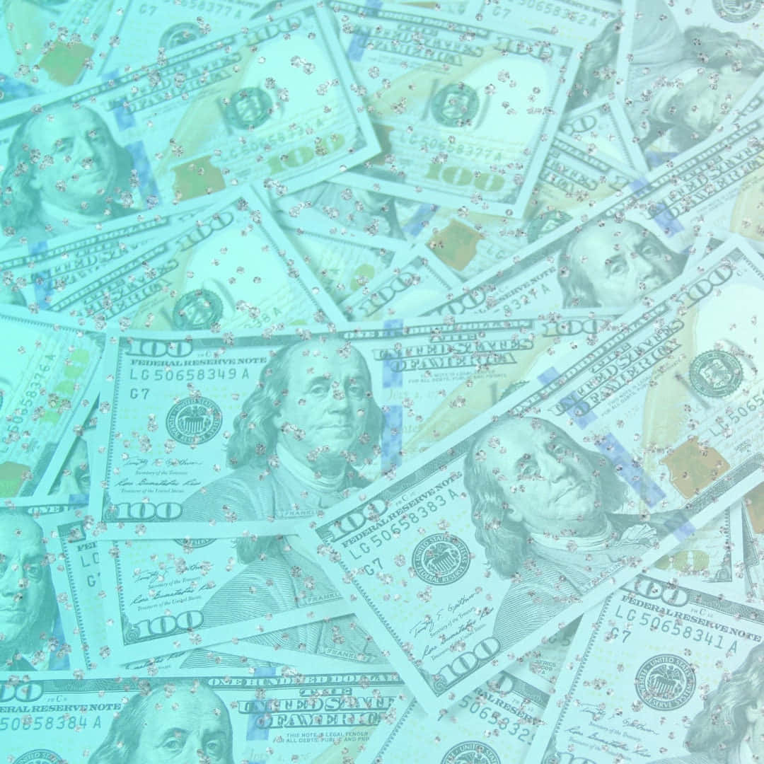 Blue Tinted Money Background Wallpaper