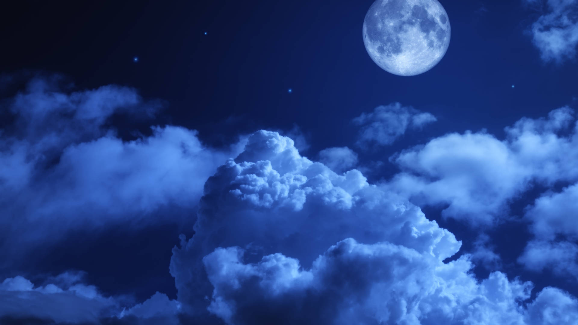 Blaugetönter Himmel Mondlicht 4k Wallpaper
