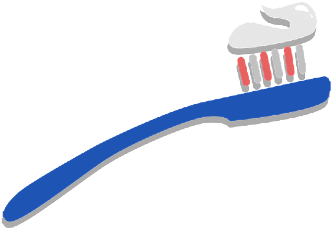 Blue Toothbrush With Toothpaste Illustration PNG