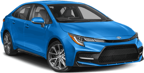 Blue Toyota Corolla Sedan Profile View PNG