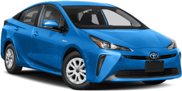 Blue Toyota Prius Hybrid Car PNG