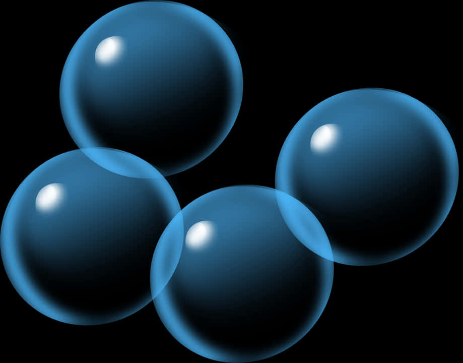 Blue Transparent Bubbles PNG