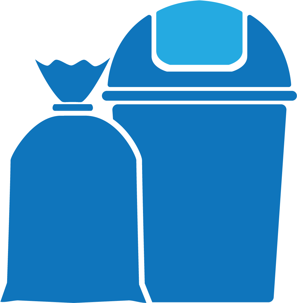 Blue Trash Binand Bag Vector PNG