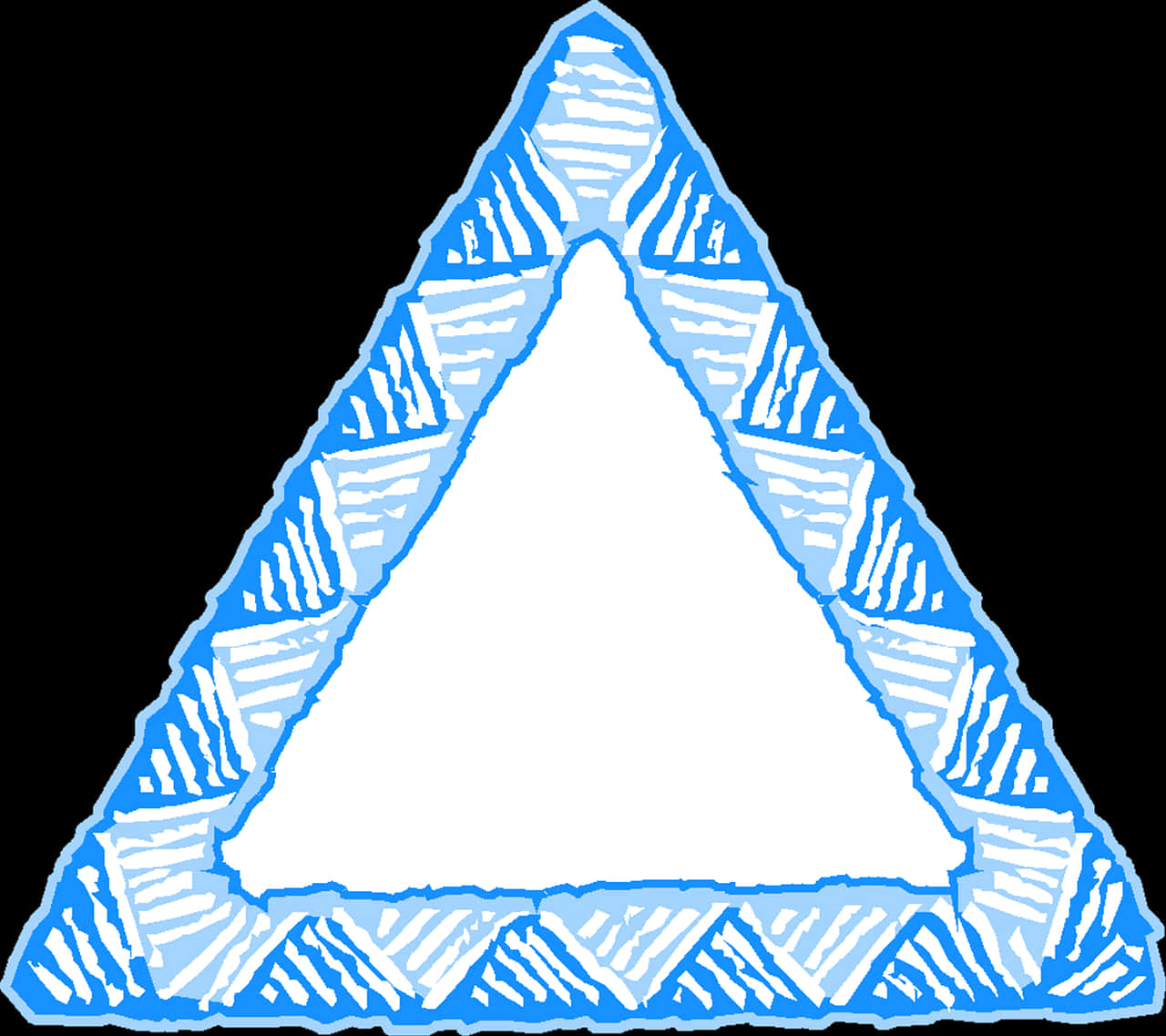 Blue Triangle Frame Design PNG