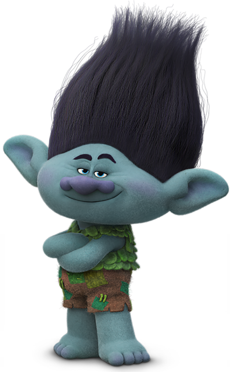 Blue Troll With Tall Hair PNG