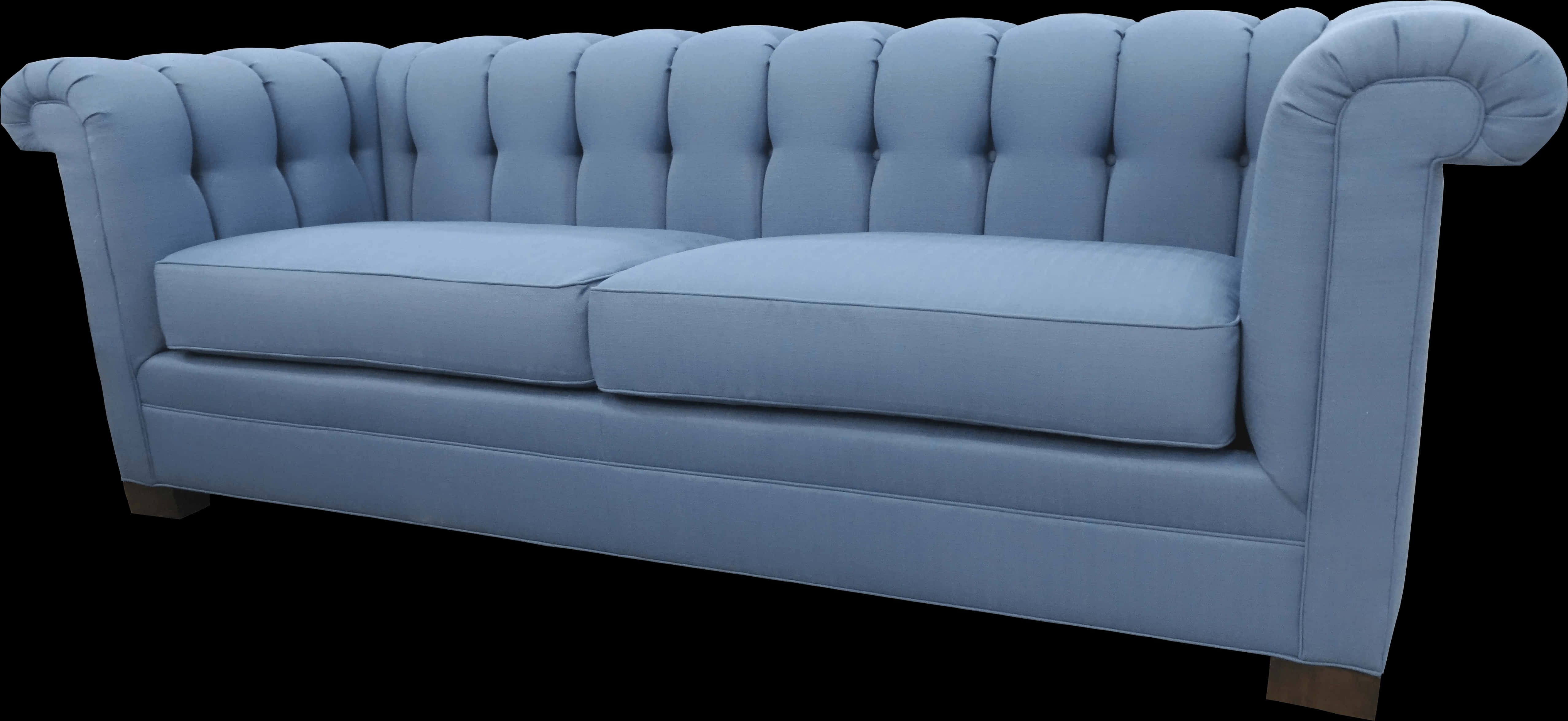 Blue Tufted Chesterfield Sofa PNG