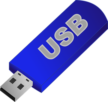 Blue U S B Flash Drive Icon PNG