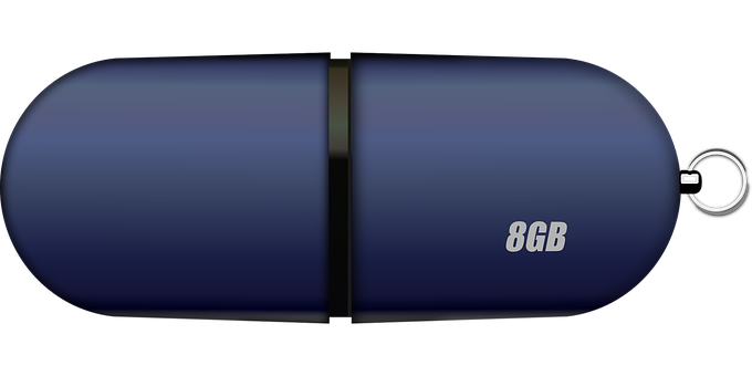 Blue U S B Flash Drive8 G B PNG