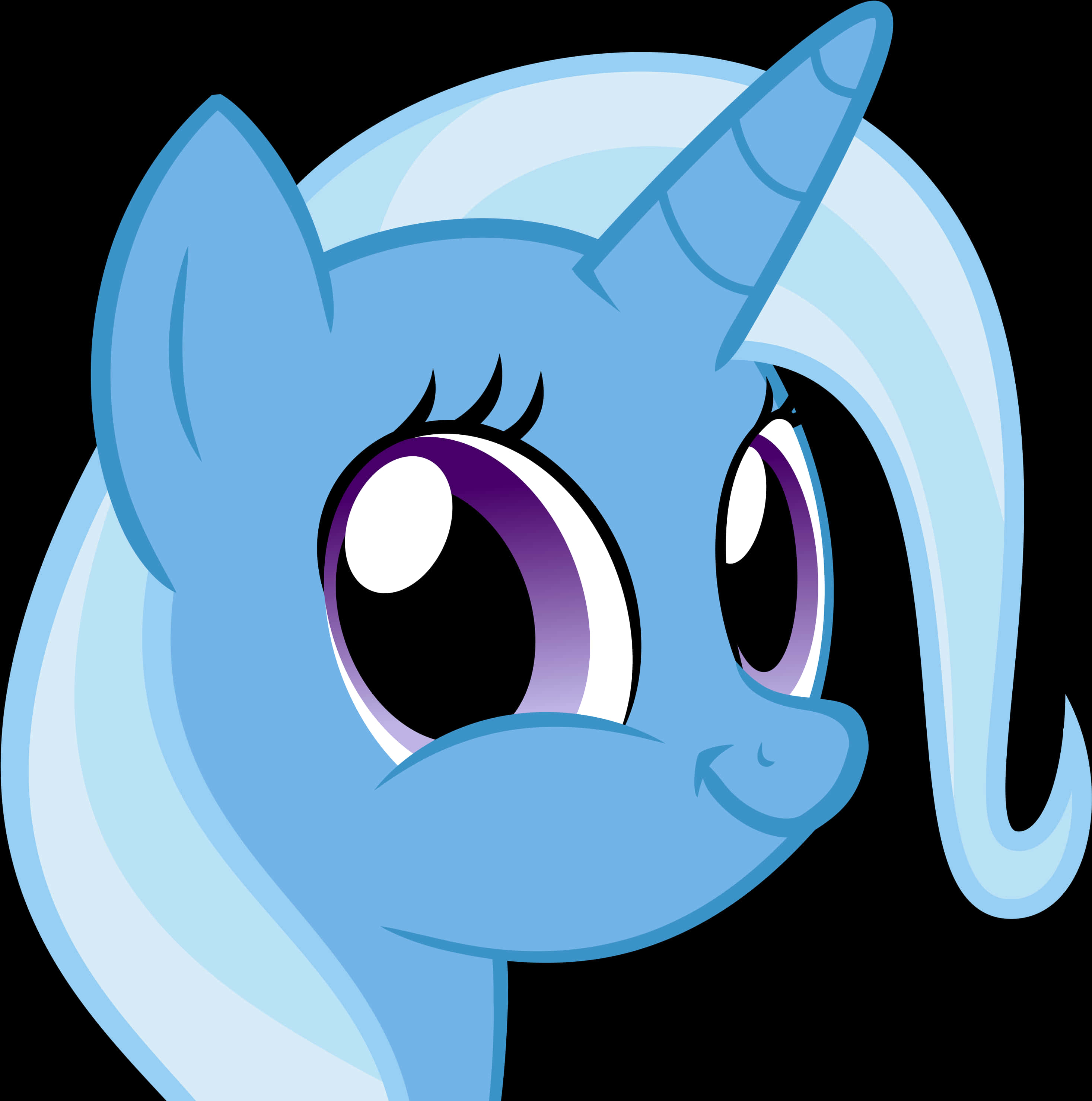 Blue Unicorn Pony Smiling PNG