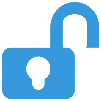 Blue_ Unlocked_ Padlock_ Icon PNG