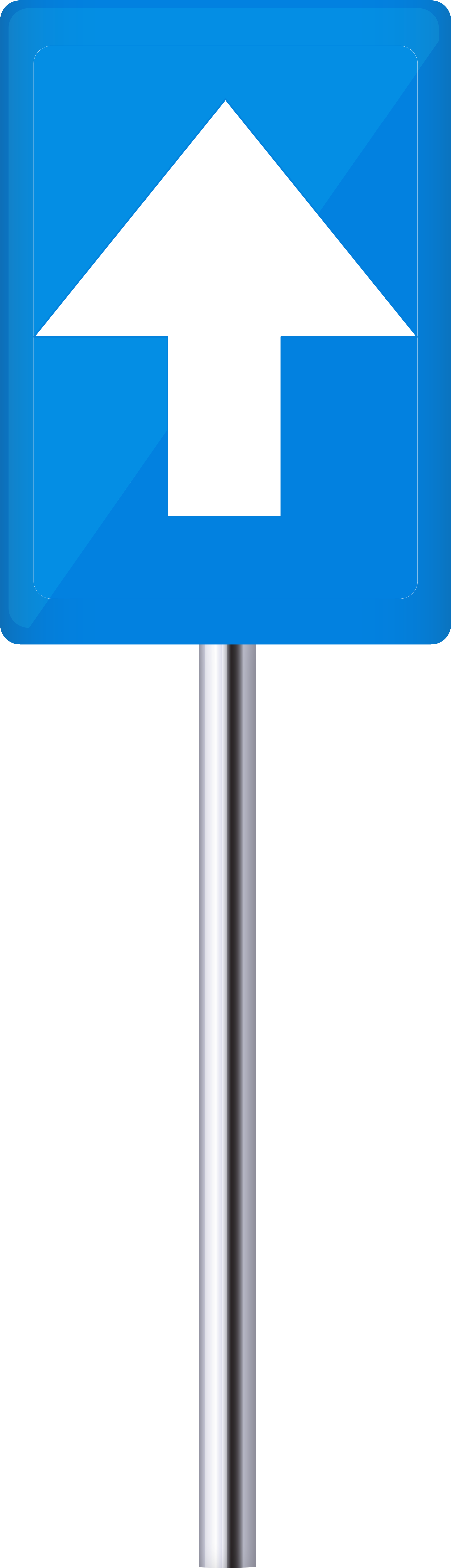 Blue Upward Arrow Traffic Sign PNG